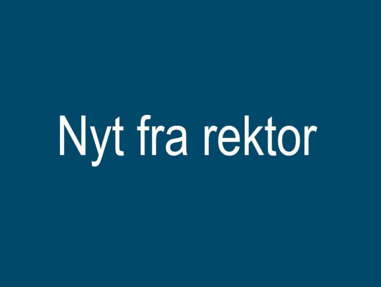 Nyt fra rektor